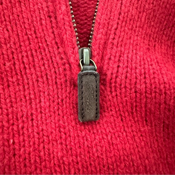 VTG Polo Ralph Lauren Wool Quarter Zip Sweater Red Size Medium - Picture 4 of 11